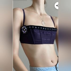 Vintage Victoria's Secret Purple Crystal Beaded Bralette